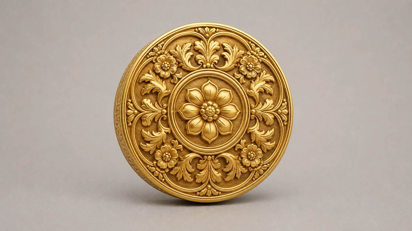 Gilded floral medallion · Source